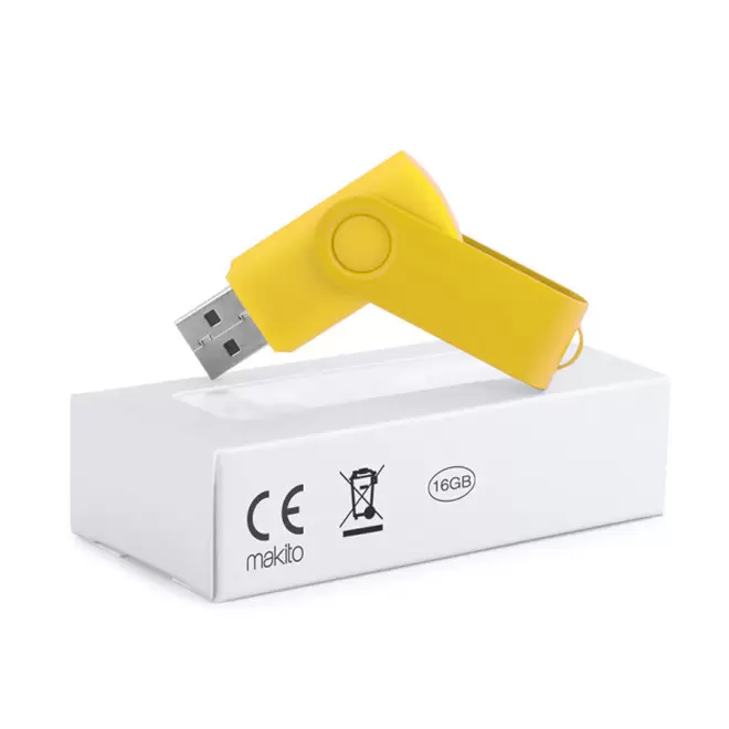 CLÉ USB PERSONNALISABLE 16 GO 'FULL COLOR TWISTER' - jaune