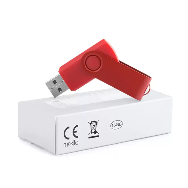 CLÉ USB PERSONNALISABLE 16 GO 'FULL COLOR TWISTER' - rouge