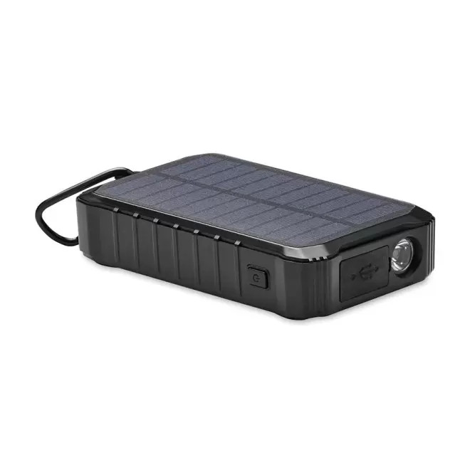 POWERBANK PUBLICITAIRE SOLAIRE 8 000 MAH 'PARISTO' - noir