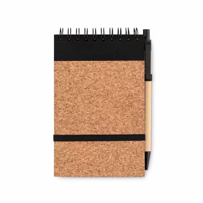 BLOC-NOTES PUBLICITAIRE AVEC STYLO 'PAPYRUS LIEGE' - noir