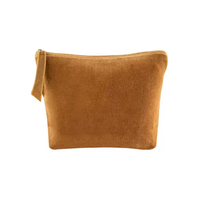 TROUSSE DE TOILETTE PUBLICITAIRE VELOURS 'DOUCEUR' - brun