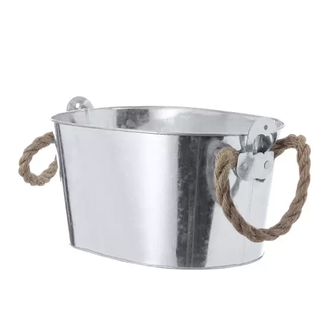 SEAU A BONBONS PERSONNALISABLE 6L 'CANDYBAR CORDE' - argenté