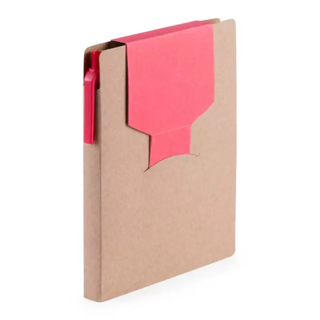 BLOC-NOTES PUBLICITAIRE AVEC STYLO MARQUE-PAGES 'NOTOU' - rouge