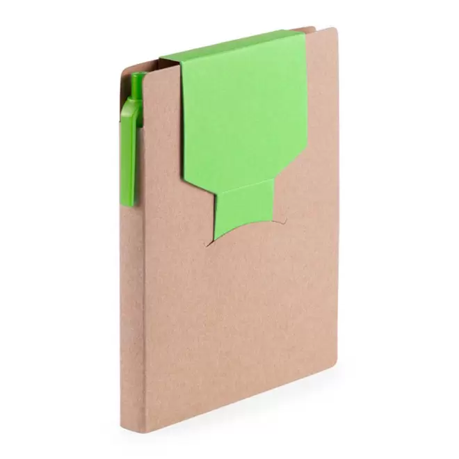 BLOC-NOTES PUBLICITAIRE AVEC STYLO MARQUE-PAGES 'NOTOU' - vert clair