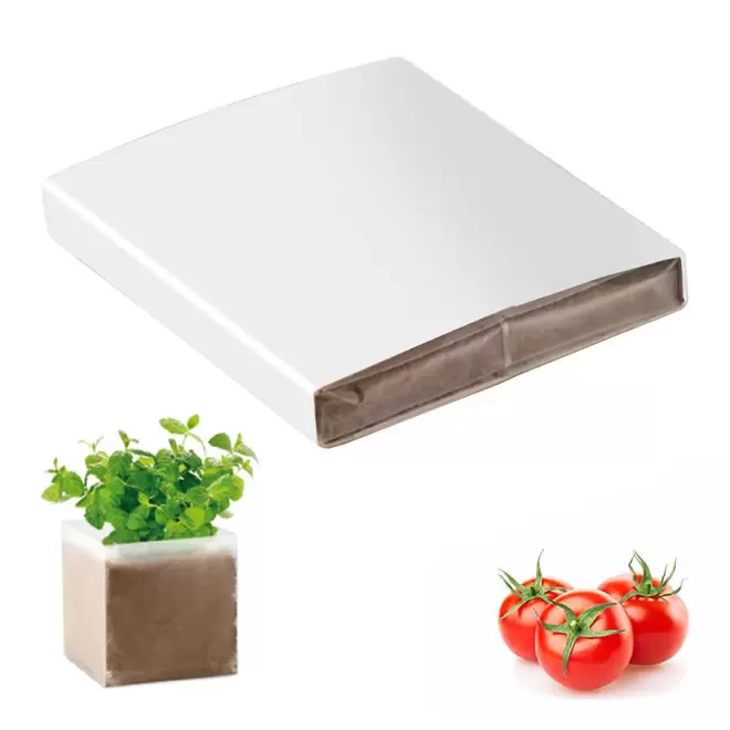 KIT PLANTATION PUBLICITAIRE SACHET PAPIER BLANC 'MUNDA QUADRI' - tomate