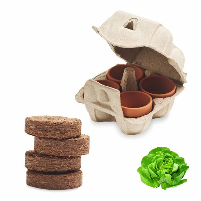 KIT DE PLANTATION PUBLICITAIRE PAPIER BLANC 'TERRI' - salade