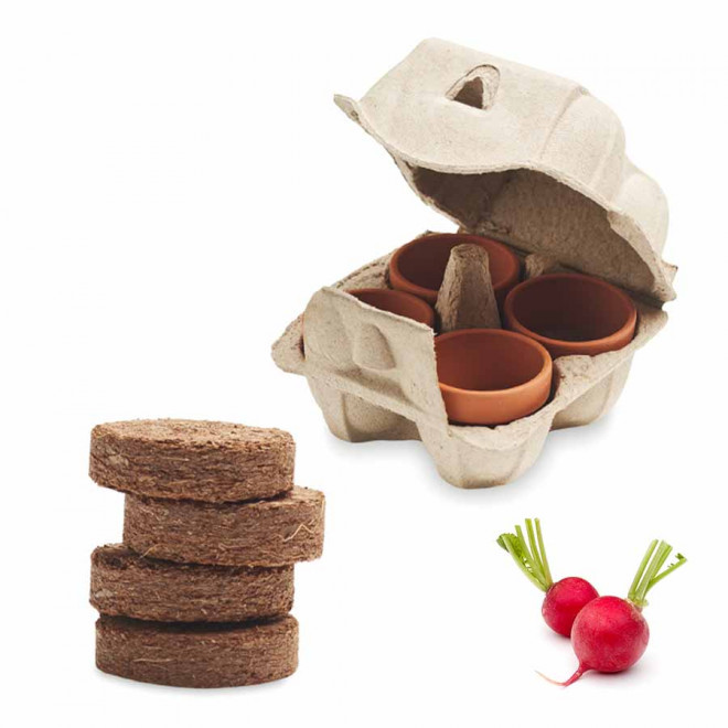 KIT DE PLANTATION PUBLICITAIRE PAPIER BLANC 'TERRI' - radis