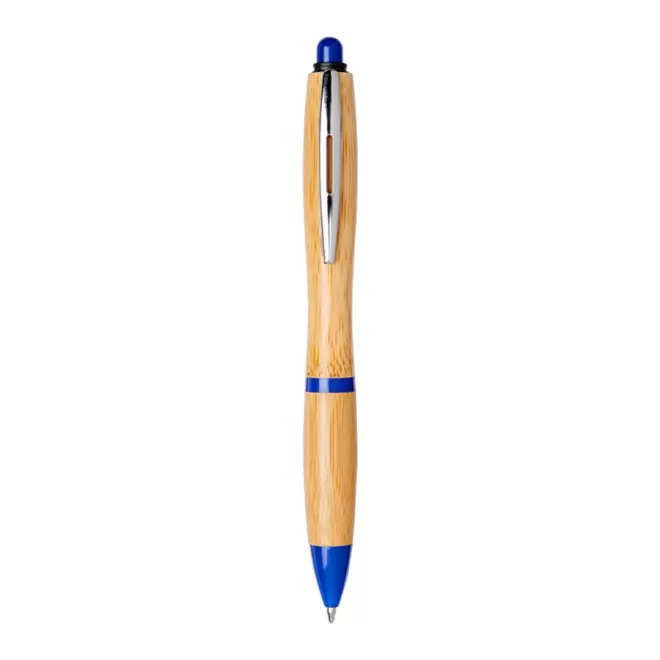 STYLO EN BAMBOU PUBLICITAIRE 'RIOWOOD' RAPIDE 4J - bleu royal