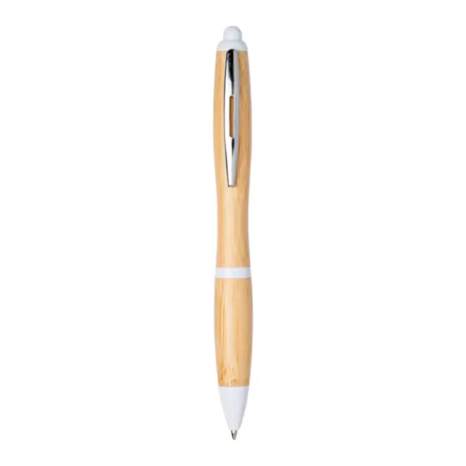 STYLO EN BAMBOU PUBLICITAIRE 'RIOWOOD' RAPIDE 4J - blanc