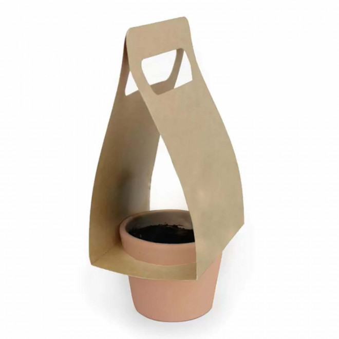 PLANTE DEPOLLUANTE POT CERAMIQUE PUBLICITAIRE 'SAIRA' - terre cuite naturelle