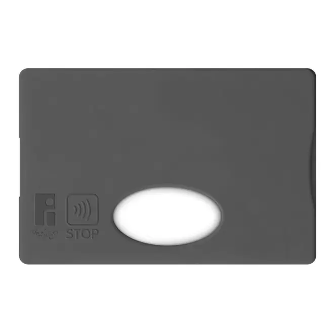 ETUI-CARTE PERSONNALISABLE RIGIDE ANTI-RFID 'LINZ' - gris foncé