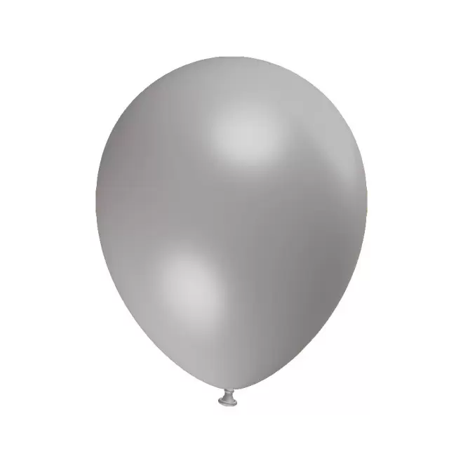 LOT DE 100 BALLONS PERSONNALISÉS 30CM 'LUFT MÉTAL' - argenté