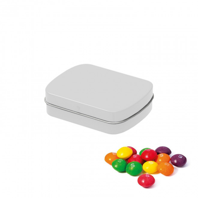 MINI BOITE A BONBON METALLIQUE PUBLICITAIRE 'VIMA' - blanc mat