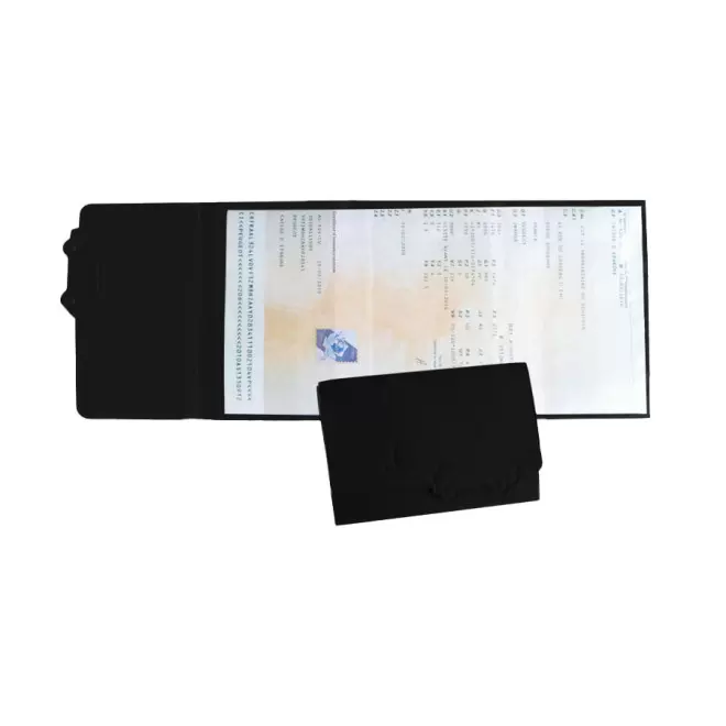 PORTE CARTE GRISE PUBLICITAIRE AVEC DECOUPE 'ROZEN' - noir