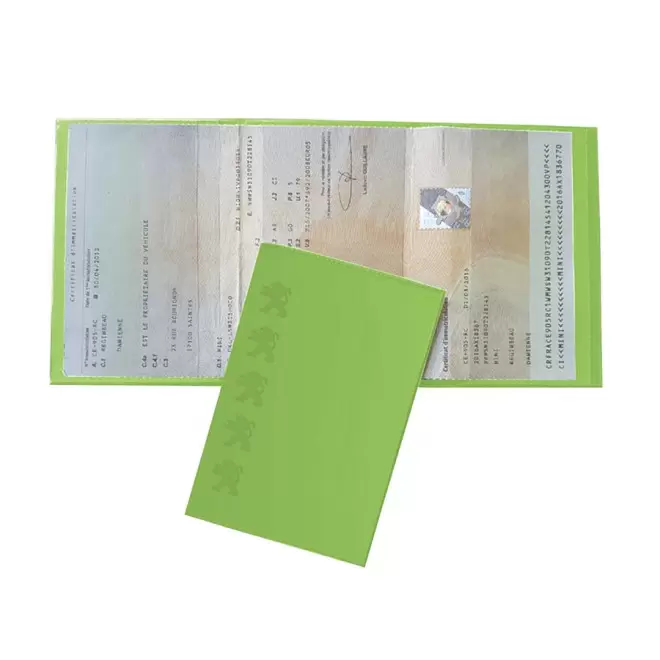 PORTE CARTE GRISE PUBLICITAIRE AVEC INCRUSTATION 'AVAM' - anis