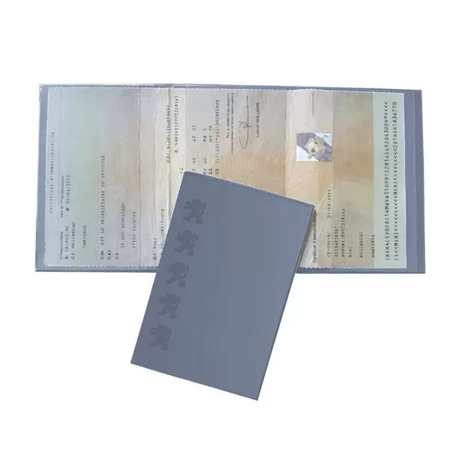 PORTE CARTE GRISE PUBLICITAIRE AVEC INCRUSTATION 'AVAM' - métal