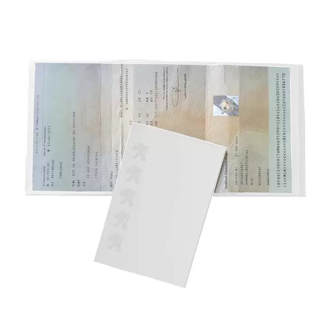 PORTE CARTE GRISE PUBLICITAIRE AVEC INCRUSTATION 'AVAM' - blanc