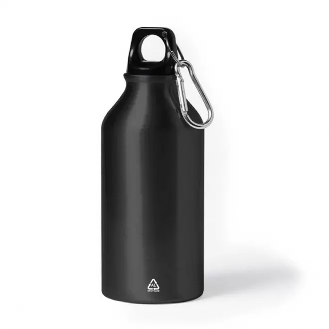 GOURDE ALUMINIUM PUBLICITAIRE 400 ML 'EVEREST RECYCLE' - noir