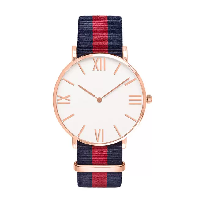 MONTRE PERSONNALISEE HOMME  'AXEL' - doré/marine/rouge