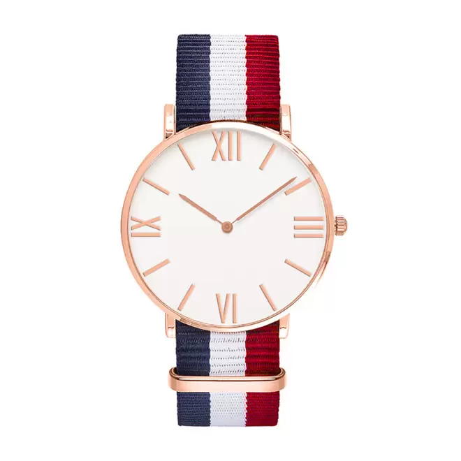 MONTRE PERSONNALISEE HOMME  'AXEL' - doré/bleu/blanc/rouge