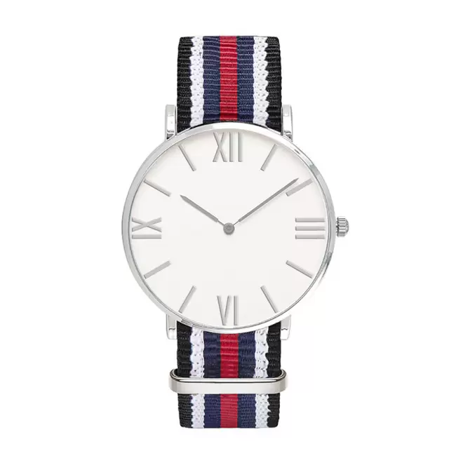 MONTRE PERSONNALISEE HOMME  'AXEL' - chrome/rouge/blanc/bleu