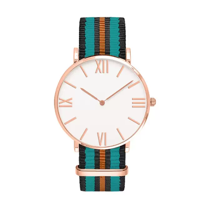MONTRE PERSONNALISEE HOMME  'AXEL' - doré/turquoise/brun/noir