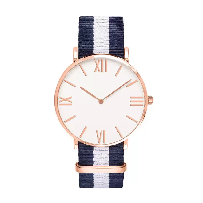 MONTRE PERSONNALISEE HOMME  'AXEL' - doré/bleu/blanc