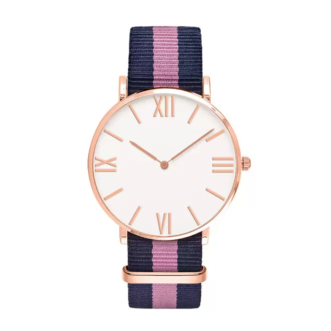 MONTRE PERSONNALISEE HOMME  'AXEL' - doré/bleu/rose
