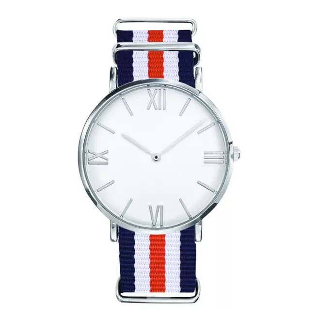 MONTRE PERSONNALISEE HOMME 'AXEL' - chrome/rouge/blanc/bleu
