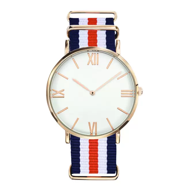 MONTRE PERSONNALISEE HOMME 'AXEL' - doré/rouge/blanc/bleu