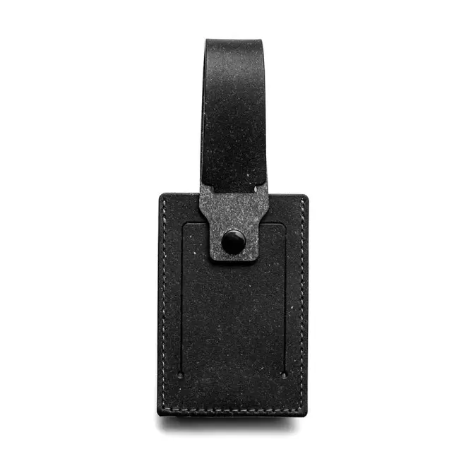 ETIQUETTE A BAGAGE PERSONNALISEE EN CUIR RECYCLE 'ELISA' - noir