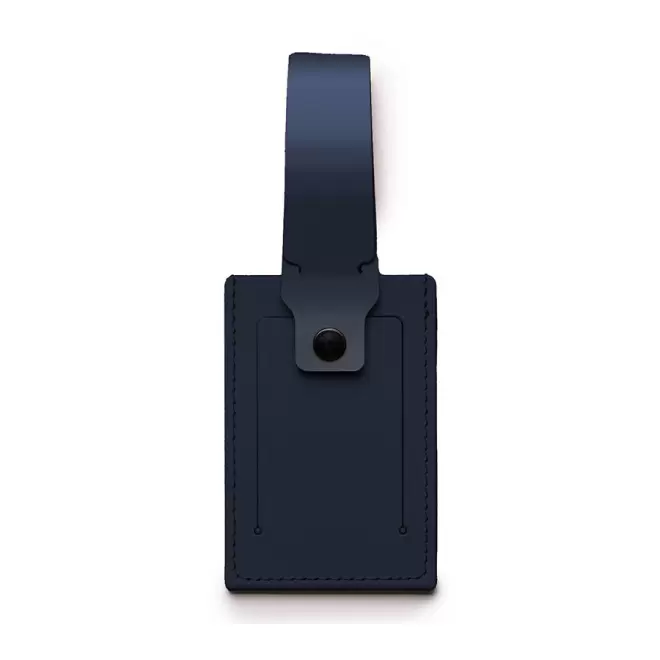 ETIQUETTE A BAGAGE PERSONNALISEE EN CUIR RECYCLE 'ELISA' - bleu nuit