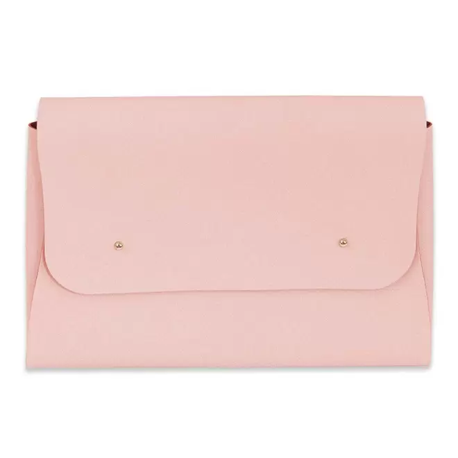 POCHETTE PUBLICITAIRE EN CUIR RECYCLE 'ELENA' - rose