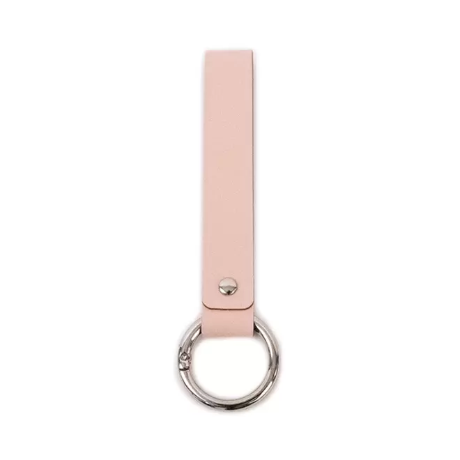 PORTE-CLES PUBLICITAIRE AVEC MOUSQUETON EN CUIR RECYCLE 'CLARA'  - rose