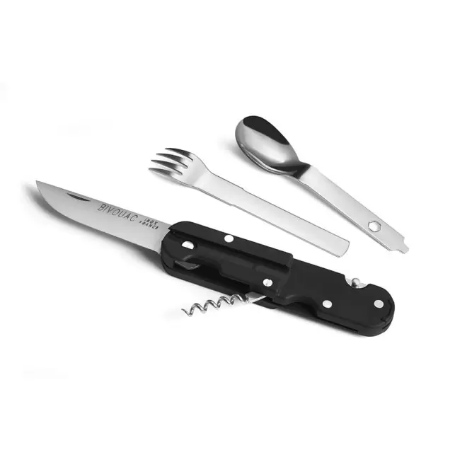 COUTEAU PLIANT PERSONNALISABLE BIVOUAC 'RANGERS' - noir