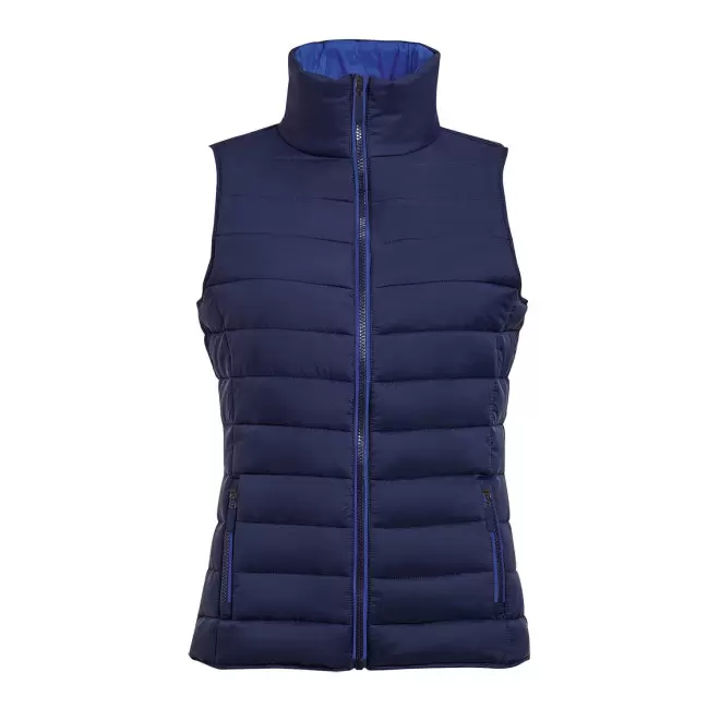 DOUDOUNE PUBLICITAIRE SANS MANCHE FEMME 'WAVE' - marine