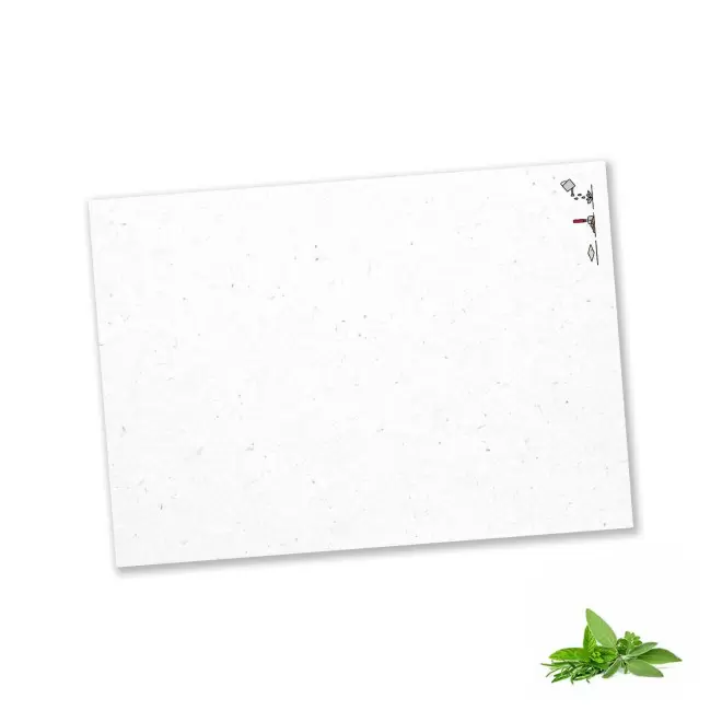 PAPIER ENSEMENCE MIE PERSONNALISE 'HORTUS' A5 - mélange d'herbes aromatiques