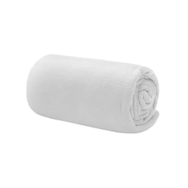 PLAID POLAIRE PERSONNALISABLE 'WEEK-END RPET' - blanc