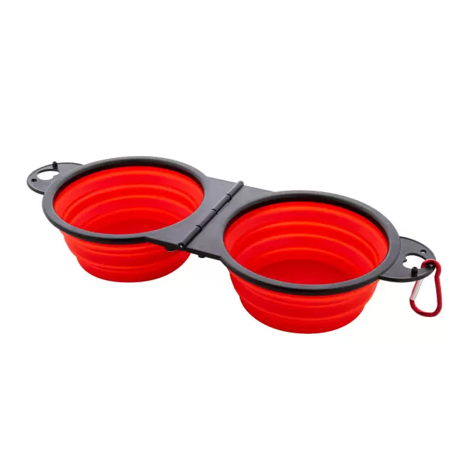 GAMELLE DOUBLE PLIABLE PERSONNALISABLE 'TARA DOUBLE'  - rouge