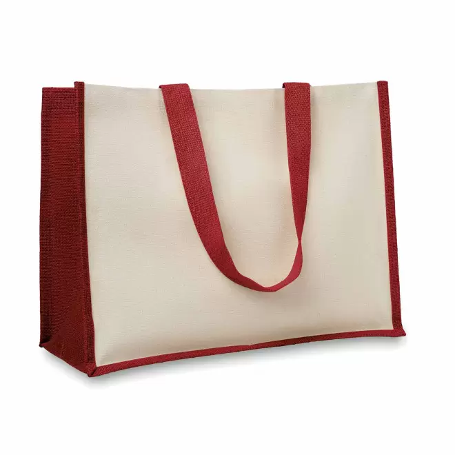 SAC PERSONNALISÉ EN JUTE/TOILE 'FIORI' - rouge