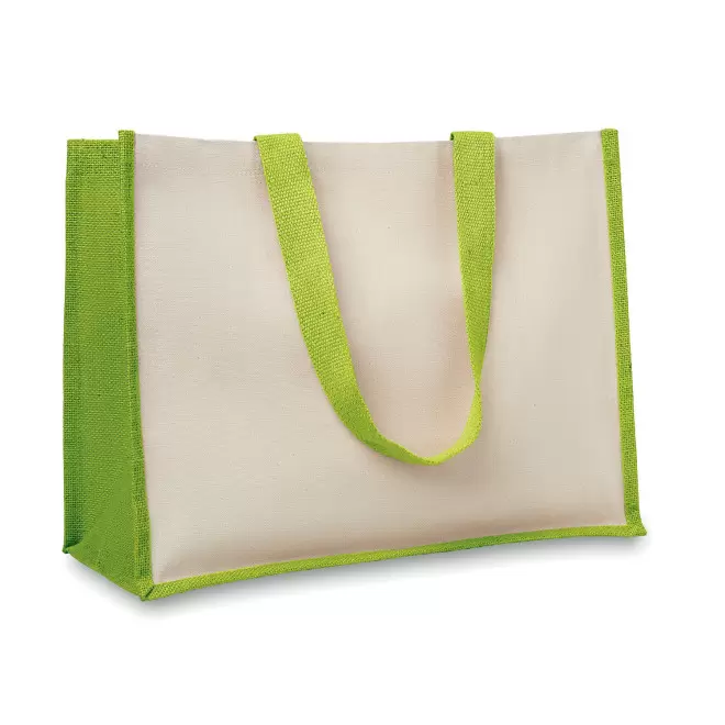 SAC PERSONNALISÉ EN JUTE/TOILE 'FIORI' - vert