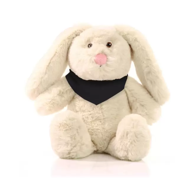 PELUCHE RPET LAPIN PERSONNALISABLE 'PINOU BANDANA' - noir
