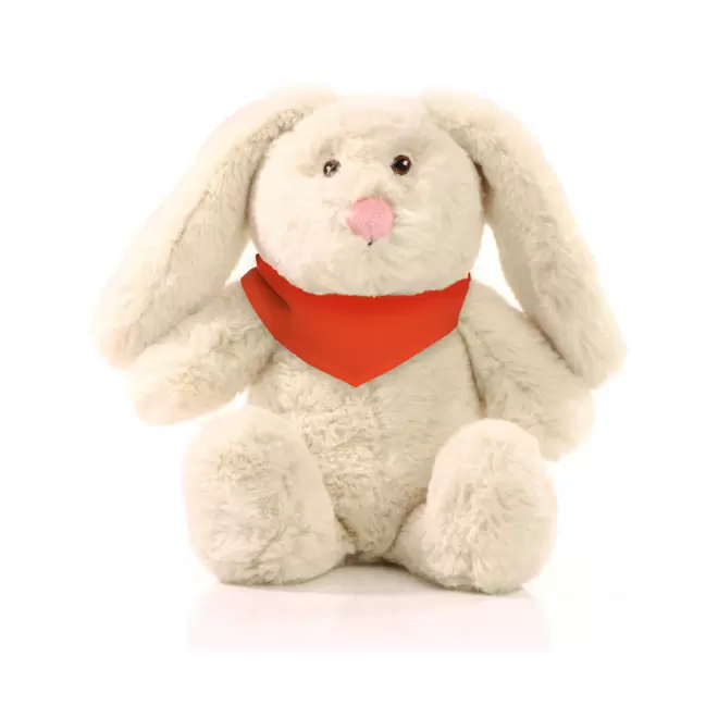 PELUCHE RPET LAPIN PERSONNALISABLE 'PINOU BANDANA' - orange
