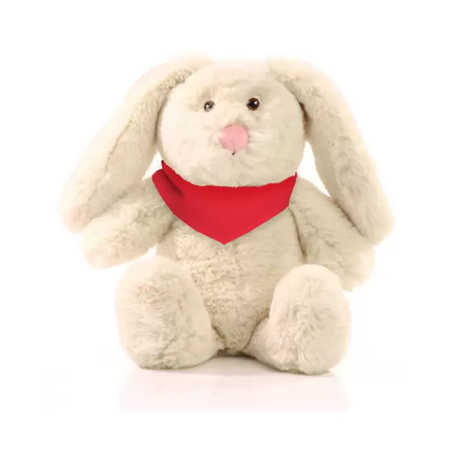 PELUCHE RPET LAPIN PERSONNALISABLE 'PINOU BANDANA' - rouge