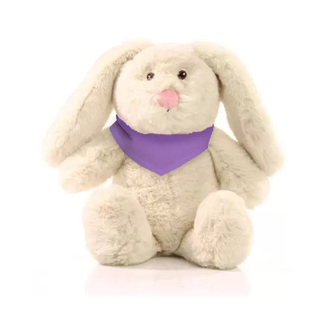 PELUCHE RPET LAPIN PERSONNALISABLE 'PINOU BANDANA' - violet