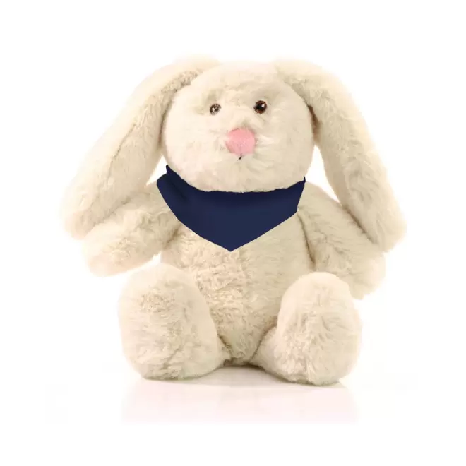 PELUCHE RPET LAPIN PERSONNALISABLE 'PINOU BANDANA' - bleu foncé