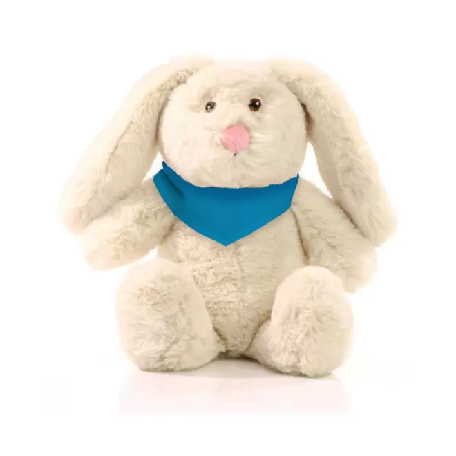 PELUCHE RPET LAPIN PERSONNALISABLE 'PINOU BANDANA' - turquoise