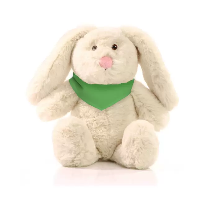PELUCHE RPET LAPIN PERSONNALISABLE 'PINOU BANDANA' - vert clair