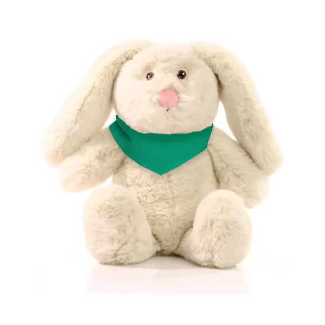 PELUCHE RPET LAPIN PERSONNALISABLE 'PINOU BANDANA' - vert