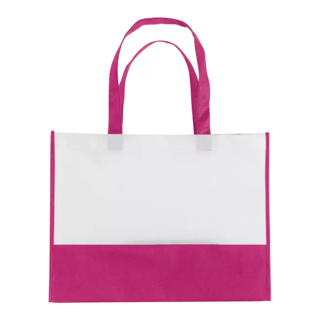 SAC SHOPPING PERSONNALISABLE 'ROMA' 80 GR/M² - blanc/fuchsia